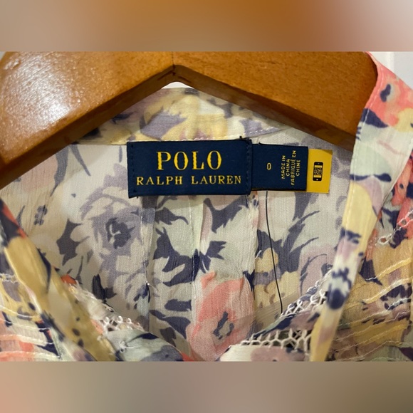 Ralph Lauren, beautiful chiffon blouse, 3/4 sleeve, floral, size 0, brand new - Picture 3 of 3